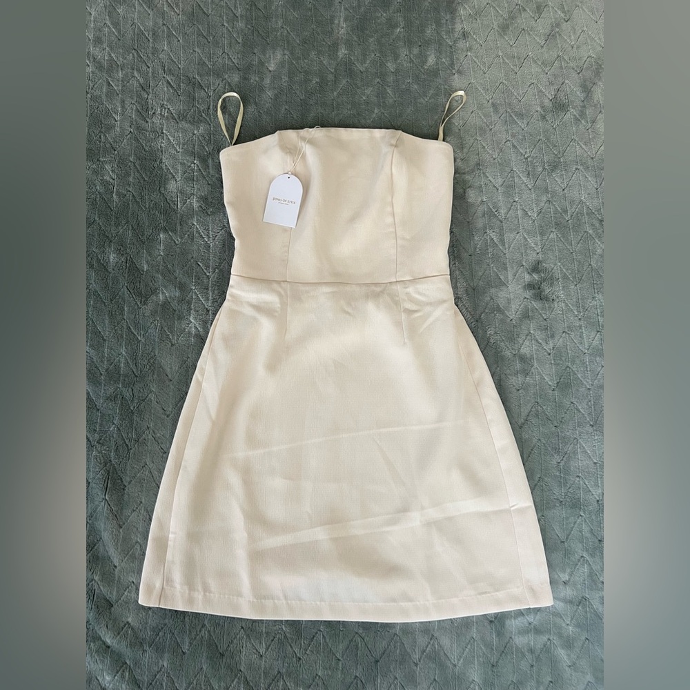 Song of Style Strapless Cream Dress Size Small